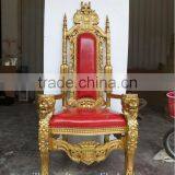 Wedding Stage Bride and Groom King Throne Chair With Lions Armrest thumbnail-5