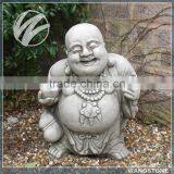 Modern Little Monk With Hand Carved Stone Sculpture by Priestling Buddha Head Statue thumbnail-4