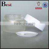 30g Cosmetics Frosted Dark Glass Jar Brown Cream Glass Jar With Screw Top White Lid thumbnail-5