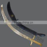 Belly Dance Sword Balanced Stainless Steel With Cover Handle Yellow Color Wood thumbnail-1