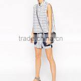 Latest Formal Blouse and Shorts Patterns Two Piece Sets for Ladies thumbnail-2