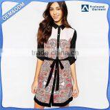 Long Sleeve Button up Paisley Shirt Dress, Spring New Picture Fashion Spring Short Dresses thumbnail-1