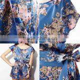 Latest Design Printing Sash Belted Short Jumpsuit in Satin for Women thumbnail-4