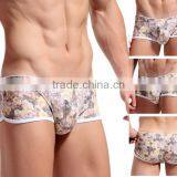 Custom Men's Sey Boer Shorts Summer Flower Printed Boers Cotton Breathable Underwear for Man 4 Colors thumbnail-3