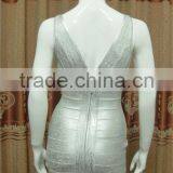 2015 High Quality Women Silver Foil Print Sexy Short Bodycon HL Cocktail Party Dress thumbnail-6