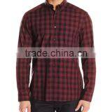 Top Quality Latest Shirts Design Red Black Men Flannel Shirt thumbnail-4