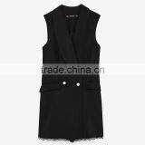 Factory Direct Sales Black Sleeveless Lace Jumpsuit Uniform for Office thumbnail-6