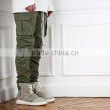 Mens Green Pocket Inside Hem Zipper Woven Fashion Pants thumbnail-3
