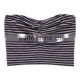 2017 China Manufacturer Shandao Custom Women New Summer Sexy Design Strapless Bodycon Striped Cotton Spandex Top Cropped thumbnail-4