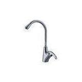 Polished Single Lever Mixer Taps , Brass Ceramic Kitchen Sink Water Faucet With One Hole