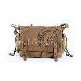 Mens Cotton Canvas Messenger Shoulder Bag Backpack Khaki 50 - 70L thumbnail-1