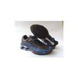 Basketball Shoes Shox Illusion Cartoon Embroidery Letters R4 Black and Blue Shoes thumbnail-1