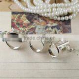 12-20mm Silver Plated Thread Rod Round Blank French Cufflink Base For Glass Cabochon thumbnail-1