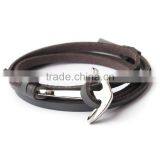 Cool Charm Anchor Wrist Band Men Leather Bracelet thumbnail-3
