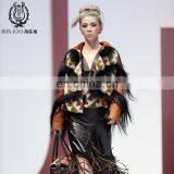 Wild Style Multicolored Goat Fur Coat Checked Merino Sheep Fur Jacket With Goat Fur Tassel Winter Women's Fashion Overcoat thumbnail-1