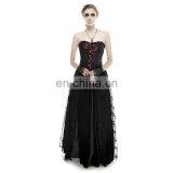 Gothic Adjustable Flower Printed Overbust Corset thumbnail-4