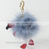 Cute Fluffy Faux Fur 24 Hour Pom Pom Bird Shape Keychain for Girls' Gift Hand Bag Accessories Car Pendant thumbnail-4