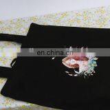Wholesale UK Women Popular White Black Canvas Tote Bag thumbnail-3