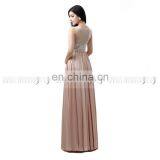 Elegant A Line Satin Chiffon Pearls Evening Dresses Long Evening Dress AJ029 thumbnail-3
