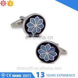 Flower Logo Enamel Alloy Cufflink Factory China thumbnail-1