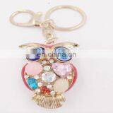 Owl Key Chains Crystal Eyes Rhinestone Key Chain Charm Purse Handbag Car Key Keyring Keychain
