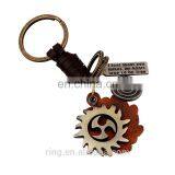 Punk Leather Keyring Vintage Metal Gear Leather Charm Keychain thumbnail-3