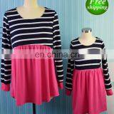 2019 New Kids Girls Dresses Family Set Women Top Long Sleeve Striped Splice (this Link for MOM) thumbnail-3