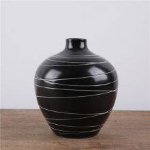 Matte Glaze Large White Stripe Sculpture Jingdezhen Ceramic Vase Decoration For Grow Fresh Flowers thumbnail-2