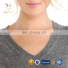 Cashmere V Neck Jumper Sweaters Women Elbow Patch Sweater Women thumbnail-3