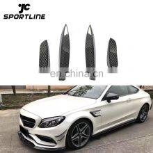 15-17 C-Class Front Bumper Fins Carbon Fiber Canards for Mercedes W205 C63 AMG