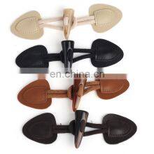 Unique Design Sew on Coat pu Genuine Leather Closure Toggle Button