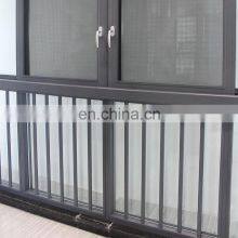 20 Years Export Experience Simple Design Frosted Glass Silver Aluminum Frame Balcony Big Sliding Window With Protection Bars thumbnail-2