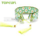 Wholesale Beaded Tassel Green Cotton Tassel Bracelets for Women CLL151 thumbnail-2