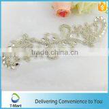Embroidery Crystal Rhinestone Applique for Weeding Dress thumbnail-1