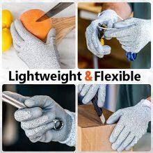 Puncture Resistant Gloves Level 5 ANSI A5 13G HPPE Liner PU Coated Kevlar Saw Resistant Gloves Stick Resistant Gloveses thumbnail-4