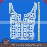 OEM Custom Shaped Cotton Crochet Lace Pattern Embroidered Applique Neck Patch for Ladies Dress or Garment thumbnail-1