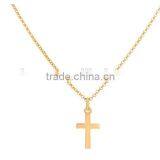 14k Yellow Goldplated Classic Cross Necklace for Christmas Decoration thumbnail-1