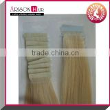 wholesale the best quality double drawn tape in hair extension , seamless skin weft.