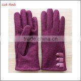 Women's 100% Woolen Gloves With According Color Buttons thumbnail-1
