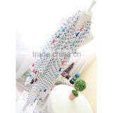 Hot Selling Korean Navy Star Printed Colorful Tassels Fashion Ladies Scarf thumbnail-4