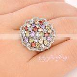 Different Colors Stone Ladies Flower Shape Gold Ring Design thumbnail-1