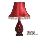 Small Ceramic Table Lamp With Wood Base