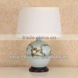 Small Ceramic Desk Lamp With Wood Base thumbnail-6