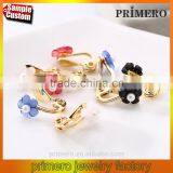 Lovely Single Clip Flower Earrings Fake Non Pierced Ear Bones Clip