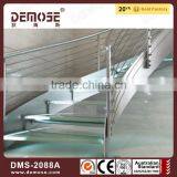Elegant Glass Step Stainless Steel Handrail and Baluster Stairs thumbnail-2