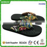 Fashion Ladies Beautiful Flat Flip Flops Satin upper Eva Sandals