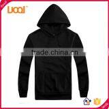 Mens Hip Hop Clothing Plain Blank Black Fleece Hoodie Custom Made Hoodies for Men thumbnail-1