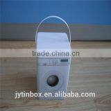 Metal Washing Machine Shape Tin Box With PE Handle