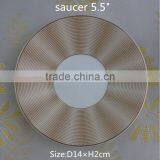 230ml Coffee Cup With Gloden Color Decal With Gold Rim Tea Cup With Saucer thumbnail-5