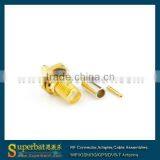 Sma Female Connector Panel Mount Crimp Jack Bulkhead With O-ring Connector for LMR100 thumbnail-1